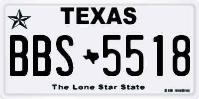 TX license plate BBS5518