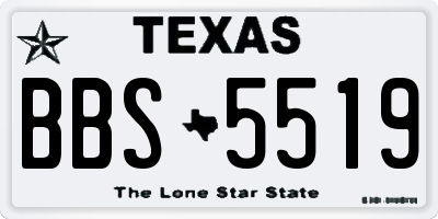 TX license plate BBS5519
