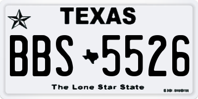 TX license plate BBS5526