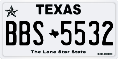 TX license plate BBS5532
