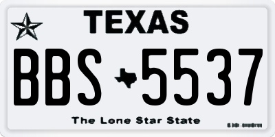 TX license plate BBS5537