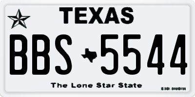 TX license plate BBS5544