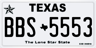 TX license plate BBS5553