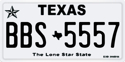 TX license plate BBS5557