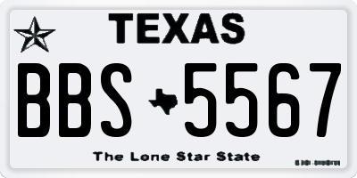 TX license plate BBS5567