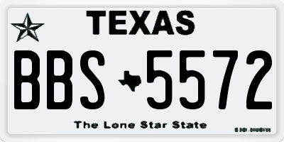 TX license plate BBS5572