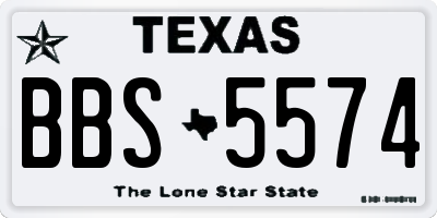 TX license plate BBS5574