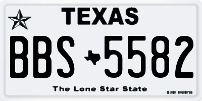 TX license plate BBS5582
