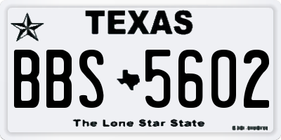 TX license plate BBS5602