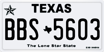 TX license plate BBS5603