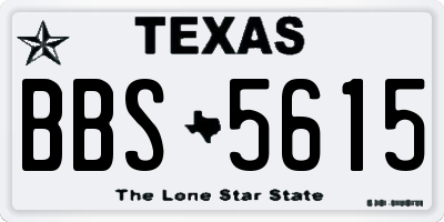 TX license plate BBS5615