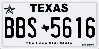 TX license plate BBS5616