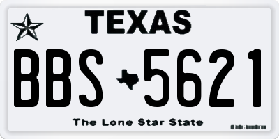 TX license plate BBS5621
