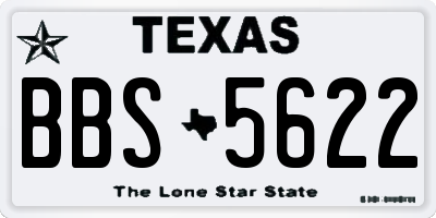 TX license plate BBS5622