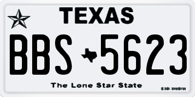 TX license plate BBS5623