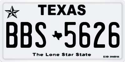 TX license plate BBS5626