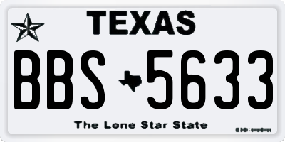 TX license plate BBS5633