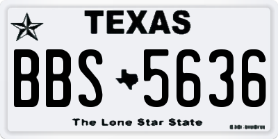 TX license plate BBS5636