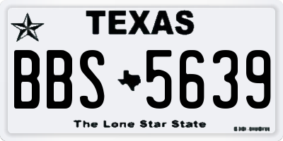 TX license plate BBS5639