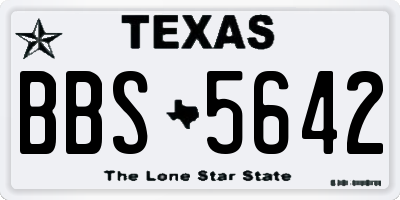 TX license plate BBS5642