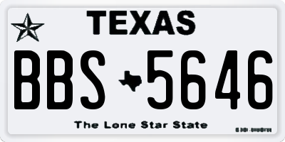 TX license plate BBS5646