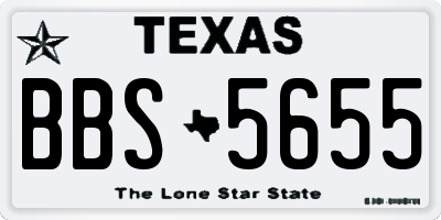 TX license plate BBS5655