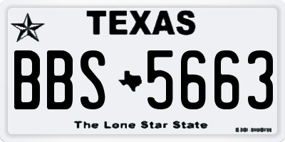 TX license plate BBS5663