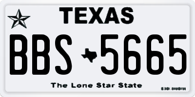 TX license plate BBS5665