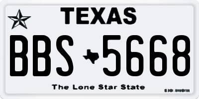 TX license plate BBS5668