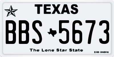 TX license plate BBS5673
