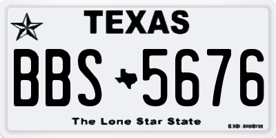 TX license plate BBS5676