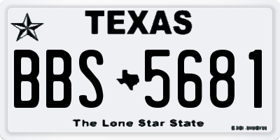 TX license plate BBS5681