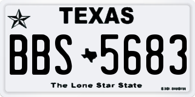 TX license plate BBS5683
