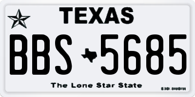 TX license plate BBS5685