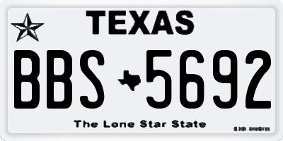 TX license plate BBS5692