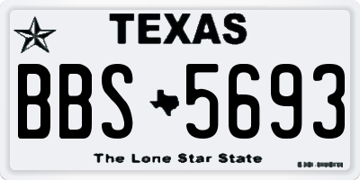 TX license plate BBS5693