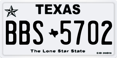 TX license plate BBS5702