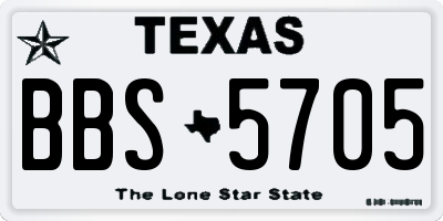TX license plate BBS5705