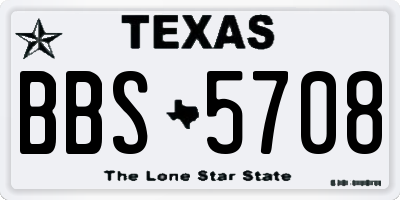 TX license plate BBS5708