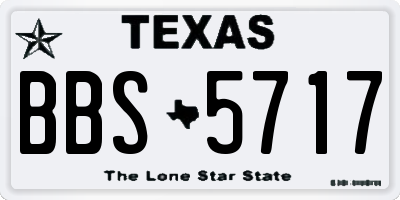 TX license plate BBS5717