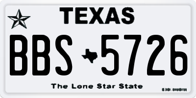 TX license plate BBS5726