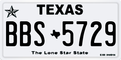 TX license plate BBS5729