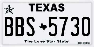 TX license plate BBS5730