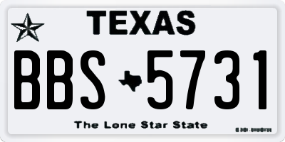 TX license plate BBS5731