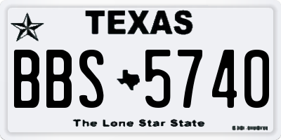 TX license plate BBS5740