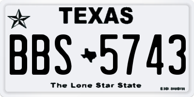 TX license plate BBS5743