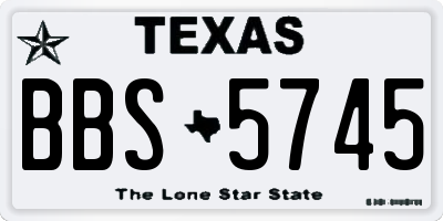 TX license plate BBS5745