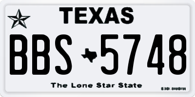 TX license plate BBS5748
