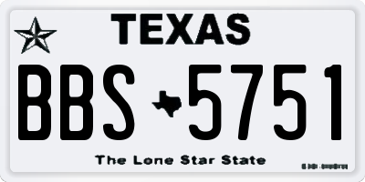 TX license plate BBS5751