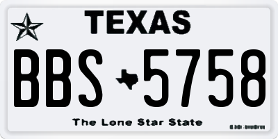 TX license plate BBS5758